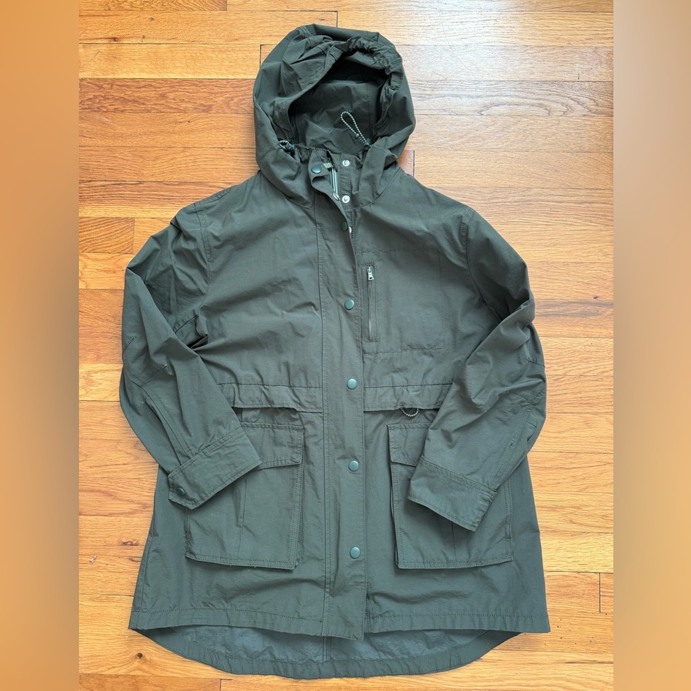 J.Crew army green raincoat